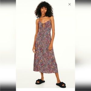 H&M• colorful floral design midi dress